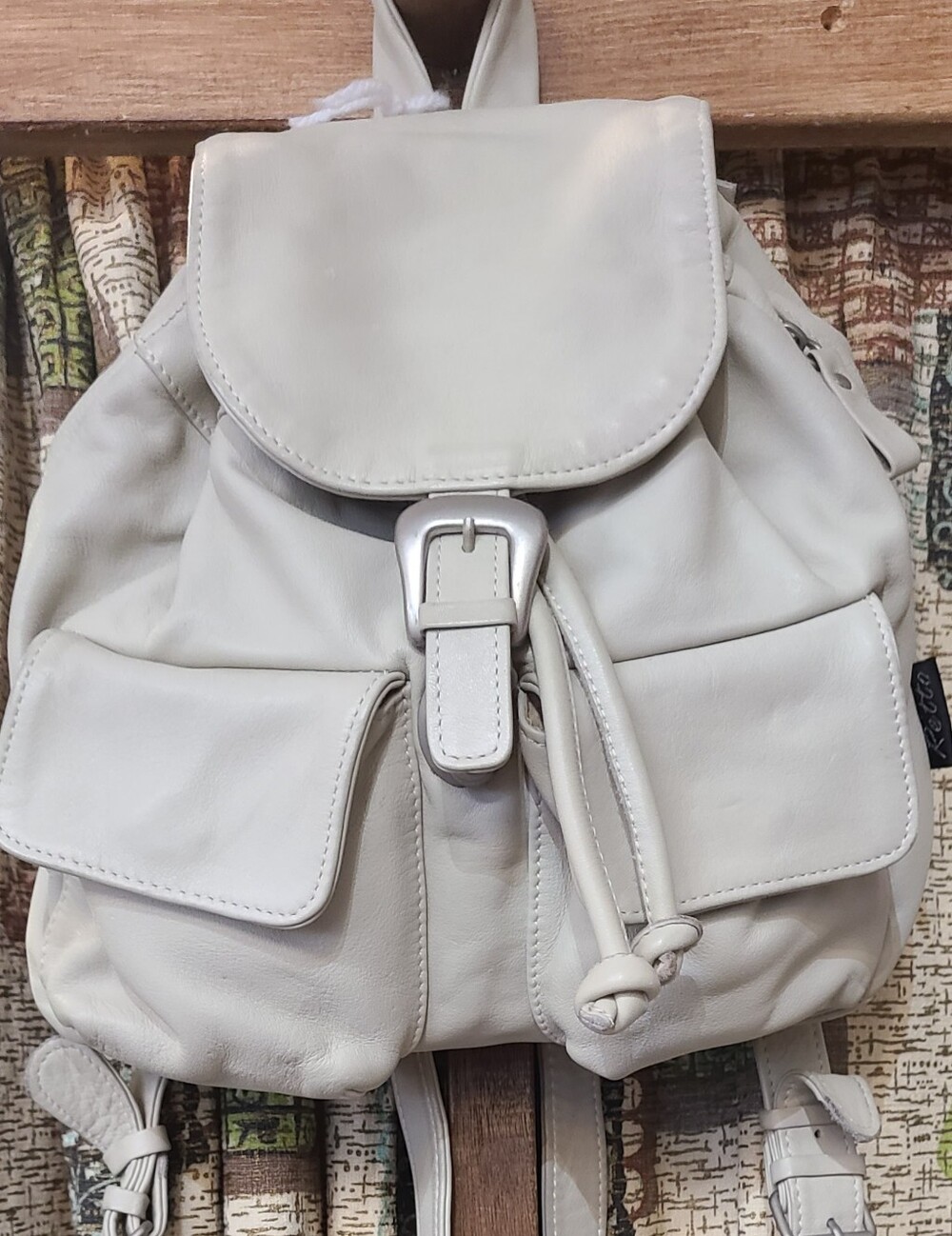 White Leather Backpack Sleek Everyday Carry